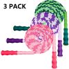 Zonon 3 Pieces Soft Beaded Jump Rope Adjustable Segment