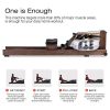 Black Walnut Water Rowing Machine with Bluetooth Monitor for Home Gym Workouts