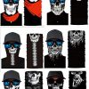 Yeoubi 6 Pcs 3D Skull Face Sun Mask, Neck Gaiter, Headwear