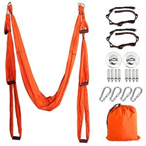Aerial Yoga Swing Kit with Extension Straps and Ceiling Hooks