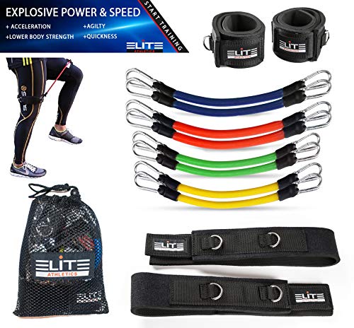 Elite Supplies 11 Pieces Speed Agility Strength Leg Resistance Bands