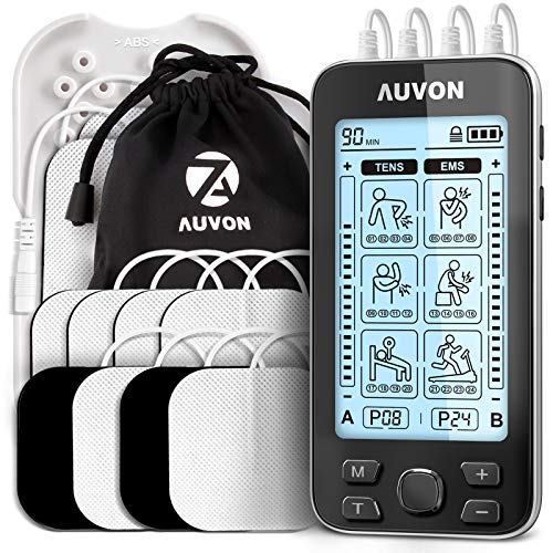 AUVON 4 Outputs TENS Unit EMS Muscle Stimulator Machine