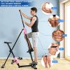 2-in-1 Resistance Vertical Climber Magnetic Exercise Bike: Your Complete Home Gym Solution in Pink