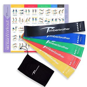Timberbrother Resistance Loop Bands with Workout Poster