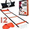 Pro Agility Ladder and Cones - 15 ft Fixed-Rung Speed Ladder