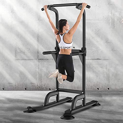 SogesHome Power Tower Pull Up and Dip Station Adjustable Height