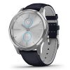 Garmin vivomove Luxe (Navy Leather/Silver) Power Bundle