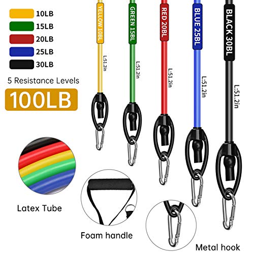 Resistance Bands Set, Exercise Bands with Door Anchor