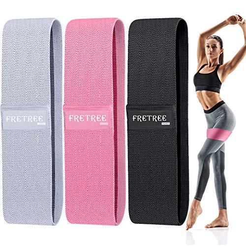FRETREE Resistance Bands for Legs and Butt - Non Slip Elastic Exercise Bands