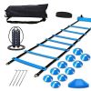 Speed Agility Training Set, Includes 1 Agility Ladder, 4 Steel Stakes