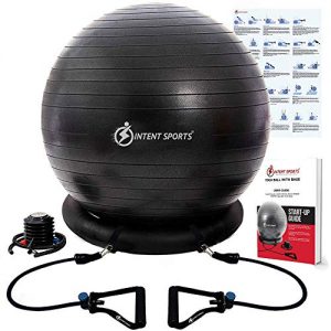 INTENT SPORTS Ball with Base, Exercise Balance Ball
