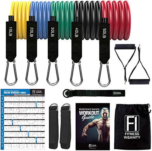 Resistance Bands Set - 5-Piece Exercise Bands - Portable Home Gym Accessories
