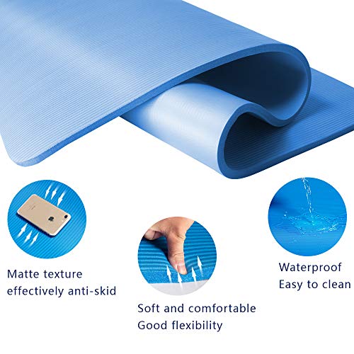 YUREN Large Yoga Mat 1/2 Inch Thick Pilates Stretching Home TOP Product ...