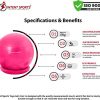 Intent Sports Yoga Ball Chair – Stability Ball with Inflatable Stability Base