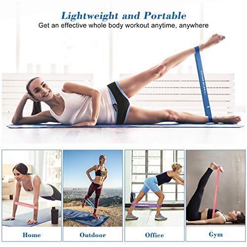Resistance Loop Exercise Bands with Instruction Guide and Carry Bag