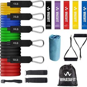 Whatafit Resistance Bands Set (17pcs), Exercise Bands with Door Anchor