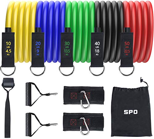 SPO Resistance Bands Set 11pcs, 150 lbs Exercise Bands