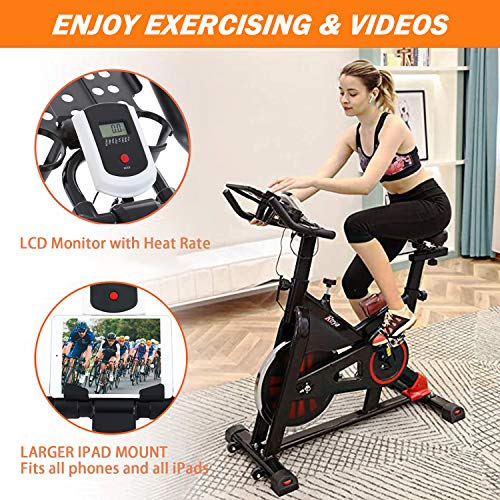 TRYA Indoor Exercise Bike Stationary, Belt Drive Cycling Bikes TOP ...