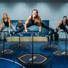 45" Silent Mini Fitness Trampoline with Adjustable Handrail Bar