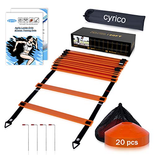 cyrico Agility Ladder Speed Training Equipment, 12 Rung 20FT