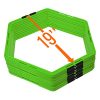 Yes4All Hex Agility Rings/Speed Rings with Carrying Bag – Hexagon Rings, Agility Hurdles for Agility Footwork Training (Set of 12 Neon Green Rings)