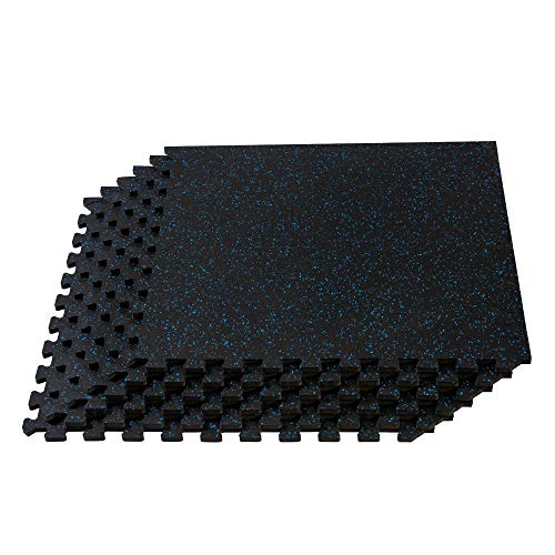 Velotas 3/8 Inch Thick Interlocking Rubber Personal Fitness Mat