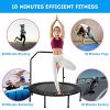 Fitness Trampoline with Adjustable Handrail and Safety Pad