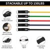 Resistance Bands 150LBS – Exercise Bands with Handles, Door Anchor & Ankle Straps for Muscle Training & Physical Therapy