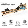 Foldable Wooden Water Rowing Machine for Home Gym with Adjustable Resistance and LCD Monitor