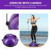 Z ZELUS Balance Ball Trainer Half Yoga Exercise Ball with Resistance Bands