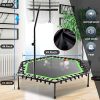 Mini Trampoline Rebounder Trainer with Adjustable Handle Bar