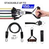 FITFIT Resistance Bands Set, 5-Piece Exercise Bands with Handles