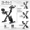 Folding Exercise Bike with 10-Level Adjustable Magnetic Resistance