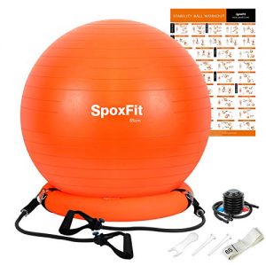 Office, Yoga, Balance, Exercise Ball Chair with Resistance Bands