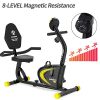 pooboo Magnetic Recumbent Exercise Bike with 8 Levels