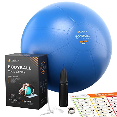 Stability Ball for Fitness, Yoga, Pilates, Pregnancy, Birthing or Office Desk Chair