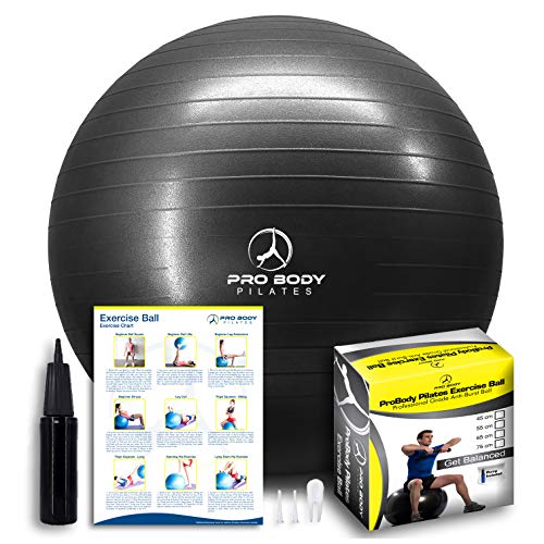 ProBody Pilates Exercise Ball - Professional Grade Anti-Burst Fitness