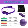 Yoga Fitness Magic Circle Pilates Ball, Stretch Strap for Home Fitness