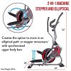 2-in-1 Elliptical Stepper Trainer with Curve-Crank