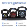 ZENY 3-Piece Kettlebell Set with Storage Rack Exercise