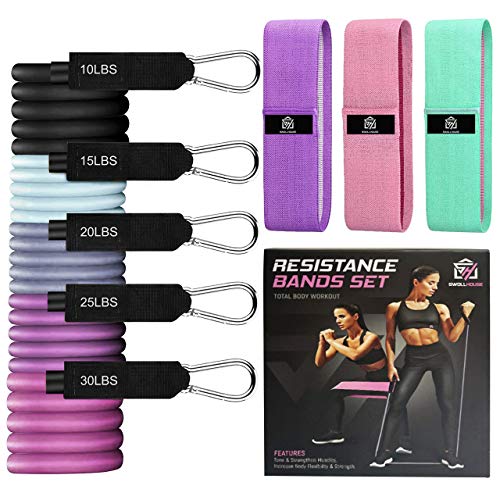 SWOLLHOUSE Resistance Bands for Women Butt and Legs 14 Pc.