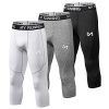 MEETYOO Men's 3/4 Compression Pants Leggings Tights
