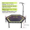 Silent Mini Trampoline with Adjustable Handle Bar
