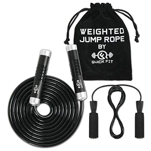 Quick Fit Jump Rope Set of 2 Weighted & Non-Weighted Skipping Cords