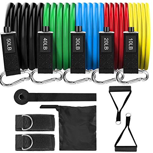 Taotique True Latex Resistance Bands, 150 LBS Portable Home Workout