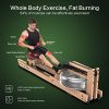 Mr. Right Oak Water Rowing Machine with Bluetooth LCD Monitor - Home Fitness Rower