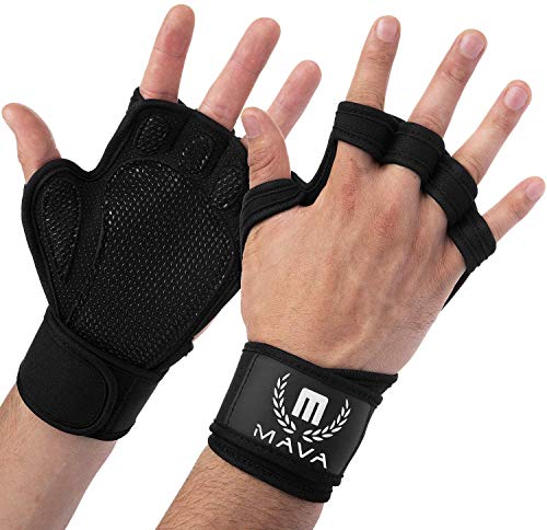 Mava Sports Ventilated Workout Gloves with Integrated Wrist Wraps Support