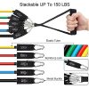 Resistance Bands Set(15pcs) with Carry Bag, Exercise Workout Bands