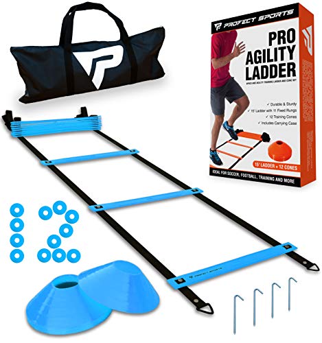 Agility Ladder and Cones for Soccer, Football, Sports, Exercise, Workout