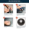 Retrospec Luna Exercise Ball, Base, Pump with Anti-Burst Material